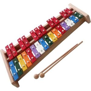 Klokkenspel 27 nota klokkenspel xylofoon met 2 hamers handen percussie-instrument voor muziekliefhebbers (Size : 3/4)