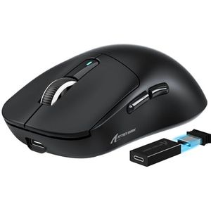 VGN GAMEPOWER X3PRO 49g SUPERLIGHT Draadloze Gaming Mouse, 4K/8K Pollingsnelheid, 26,000DPI Lichtgewicht Muis, PixArt PAW3395, Programmeerbare, Bluetooth/2.4G/Bedrade, 200 uur Batterij PC/Mac, Zwart