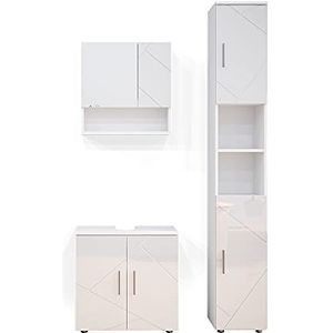 Vicco - Irma Badkamermeubel Set - 3 Delen - Wit Hoogglans
