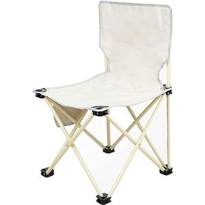 folding chair camping， Ultralichte campingstoel draagbare klapstoel met zijzakken geschikt for kamperen, wandelen, picknicken, familie-uitstapjes (Color : Bianco, Size : 39 * 39 * 65CM)