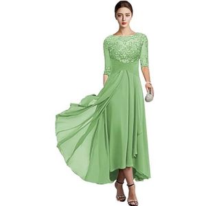 Moeder van de bruid jurk met kant, bruidsmeisjesjurk voor vrouwen, bruiloft, feestjurk, formele avondjurk, Sage Groen, 38