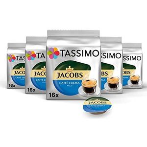 Tassimo Capsules Jacobs Caffè Crema Mild, 80 koffiecapsules, 5 x 16 drankjes