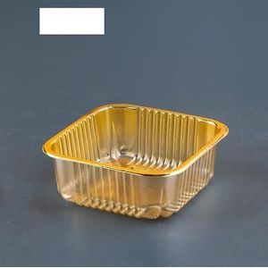 100 Stuks Maan Cake Plastic Binnenbak Eigeel Bladerdeeg Container Gouden Verpakking Biscuit Taart Houder Bruiloft Taart Snoep doos (Color : Gold-100g, Size : 0)