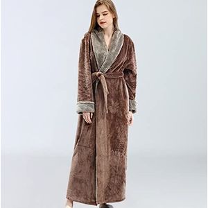 Ochtendjas Dames Winter Badjas Dames Lange Fleece Kamerjas Badjassen Badstof Badjas Dames Katoen Badjas Dames Fleece Plus Size Gezellige Gewaden for Vrouwen Lichtgewicht Onesie Pyjama Nachtkleding