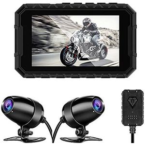 Dashcam For Motorfietscamera, 3,0 Inch Scherm, 1080P Dubbele Lens, G-sensor Lusopname Bekabelde Bediening, Groothoek 150 ° Nachtzicht, Max. 128G