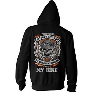 Monkey Print heren Zipper Hoodie Drie dingen nooit bij een biker maken