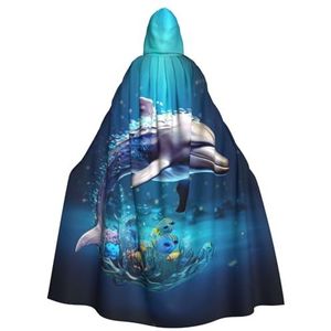 DURAGS Unieke 3d dier dolfijn modieuze cosplay kostuum mantel - unisex vampier cape voor Halloween & rollenspel evenementen