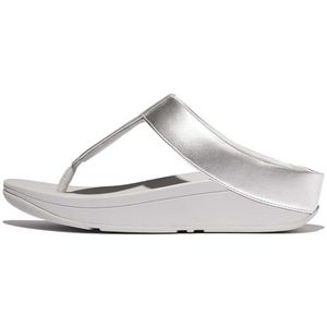 Fitflop Fino Glitterdust Metallic Teenslippers voor dames, Zilver, 41 EU
