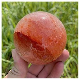 1 st natuurlijke kristallen rood vuur kwarts bol bal energie reiki stenen kamer thuiskantoor aquarium decoratie accessoires edelsteen helende kristal (maat 7-7,5 cm)