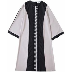 yeeplant Traditionele islamitische kaftanjurk voor dames: polyester wasbare Abaya-jurk met kanten details voor dames, los, Grijs 121, one size