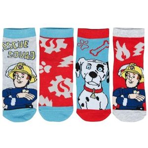 United Labels Brandweerman Sam Sokken voor jongens kinderen sneaker kindersokken meerkleurige kleurrijke (4 stuks), multicolor, 23/26 EU