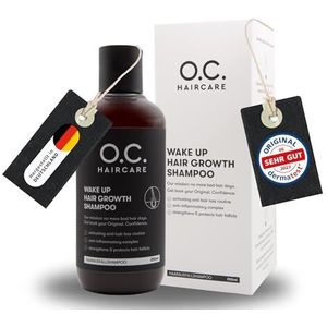 O.C. HAIRCARE Wake Up Hair Growth Shampoo – haargroei stimuleren en haaruitval verminderen – milde, sulfaatvrije shampoo met panthenol en aloë vera – lost resten op de wortel en verzorgt de hoofdhuid