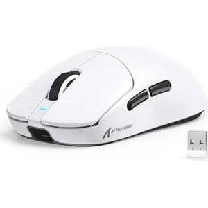 MAMBASNAKE X ATTACK SHARK X8SE 55g draadloze gamingmuis, ultralicht, tot 25000 dpi, sensor PAW3311, driemodus BT/2,4G/USB-C, 80 miljoen klikken, versnelling 40G, 500 mAh, webdriver, voor Win/Mac-wit