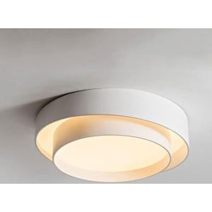 LONGDU LED Inbouw Decoratie Plafondlamp Hedendaags Rond Mid Century Modern Plafondlamp Minimalisme Scandinavisch Plafondlamp for Slaapkamer Kantoor Trap Hotel Woonkamer keuken(Color:White light,Size:D