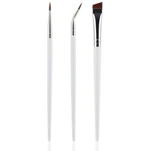 3 Stuks Professionele Hoekige Eyeliners Borstel Set Met Zachte Synthetische Vezels Geweldig Voor Het Bereiken Van Nauwkeurig Oog