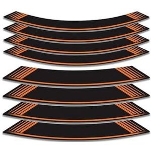 wiel vorm 8 Stuks Strips Motorfiets Binnenwiel Band Stickers Velglint Motor Decoratieve Stickers En Stickers Voor ZX-10R ZX10R(Color:Orange)