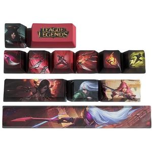 LOL toetsenborddoppen PC Gaming Mechanische Keycap Numpad Enter Keycap Aangepaste Keycaps Laser Gegraveerd Laser Gegraveerd Met Elk Portret Passief en Vaardigheden Fit met Elk Mechanisch Toetsenbord