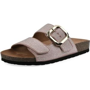WHITE MOUNTAIN Granitas platte sandalen voor dames, Blush Pink suède, 35 EU