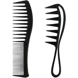 Kammen, 2 stuks haarkam, brede tandkam, haarkam, stylingkam, krultang, antistatische grove inkige kam, haarstyling gereedschap