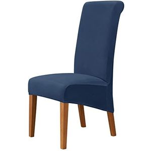 Afneembare wasbare zachte stoelbeschermer Fluwelen stoelhoezen for eetkamer Stretch stoel hoezen for keuken of hotel Eetstoelhoezen(Navy blue,8 Pcs)