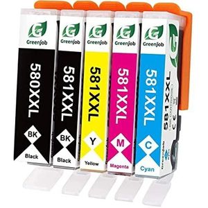 Greenjob - Vervangende Inktpatronen - Multipack - Compatibel met Canon PGI-580/581 XXL - Voor Pixma TR7550 TR8550 TS6150 TS6151 TS8151 TS8152 TS9150 TS9155 TS6250 TS8250