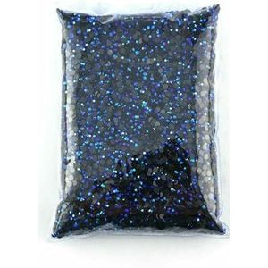 Bulk Jelly Color AB Transparant AB 2mm, 3.0mm, 4.0mm, 5mm, 6mm Facetten FlatBack Hars Strass Nail Art Kledingdecoratie-Zwart AB (blauw)-6mm SS30-1000 stuks