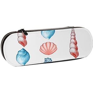 Fittg Pen Case Kleurrijke Zeepaardjes Cartoon met Rits Lederen Potlood Tas Multifunctioneel voor School, Kantoor, zoals afgebeeld, Eén maat, Tas Organizer