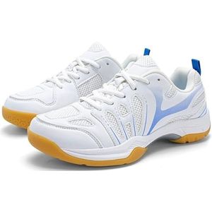 SDEQA Badmintonschoenen Unisex Lichtgewicht Tennisschoenen Antislip Indoor Outdoor Pickleball Sneakers voor Volleybal Tafeltennis Fitness,White blue,36 EU