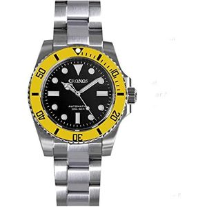 Cronos Sub Diver Mannen Horloge Geen Datum NH35 Sapphire Crystal Keramische Bezel 20 ATM Glideclasp Automatische Horloges, color 1