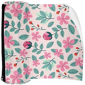 Potlood Case Pen Tas Houder met Rits Coin Organizer Tassen Make-up Cosmetische Pouch voor Vrouwen Tiener Meisjes Jongens Kinderen, Kleurrijk Handgetekend Bloemenpatroon