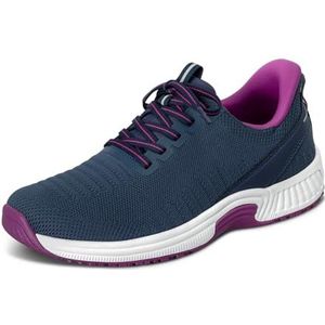 Orthofeet Women's Orthopedic Knit Kita Hands-Free Sneakers, Navy/Orchid, Size 35.5