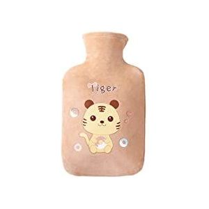 DieffematicRSD Warmwaterkruik Warmwaterzak Cartoon Pluche Beer Warmwaterkruik Watervulling Fluwelen Draagbare Student Handwarmer Leuke Warmwaterzakken (Color : Brown, Size : 1000ml)
