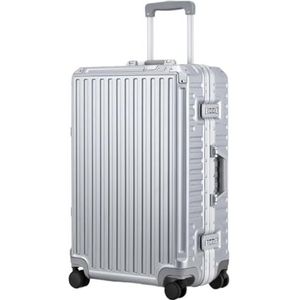 Reiskoffer Bagage Koffer Koffer Met Harde Schaal En Aluminium Frame, Koffer Zonder Ritssluiting Met Spinnerwielen Handbagage (Color : F, Size : 20in)
