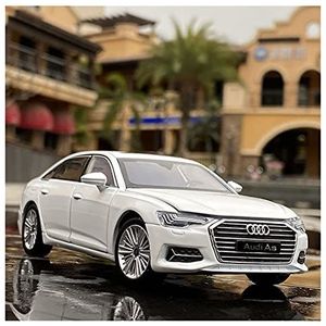 Schaal afgewerkte modelauto 1/32 Voor AUDI A6 Simulatie Gegoten Legering Model Auto Geluid Licht Speelgoed Voertuig Kids Kerstcadeau Miniatuurreplica-auto (Color : White)