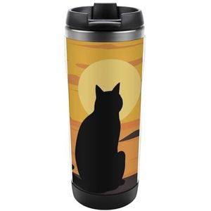 Warme kat reizen koffiemok roestvrij staal waterfles geïsoleerde waterfles reizen mok geïsoleerde bekers reizen beker reizen koffie beker 12 oz koffie beker reizen beker