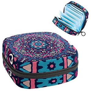 Opbergtas voor maandverband Pads, Menstruatie Cup Pouch, Periode Bag Organizer voor vrouwelijke Pads Tampons, Mandala