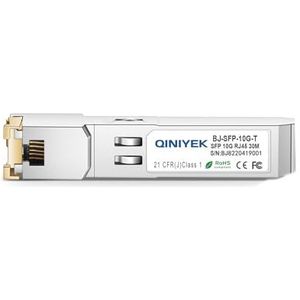 QINIYEK 80 meter 10GBase-T SFP+ naar RJ45-module, koperen RJ45 Ethernet Gbic transceiver compatibel voor Cisco, Meraki, MikroTik, Ubiquiti, Unifi, Netgear, QNAP, D-Link en meer, Cat6a/Cat7/Cat8