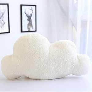 Zacht wolkvormig kussen kussen gevuld wolk knuffel beddengoed voor kamer huisdecoratie-60x32cm, wit