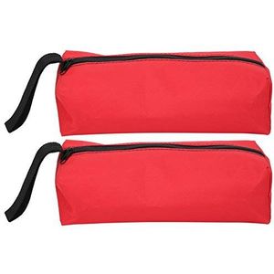 2 STUKS Kleine Draagbare Gereedschapstas Tool Can-vas Opbergtas Multifunctionele Clip-on Rits Gereedschapstas Multifunctionele Opslag organizer Rits Zak(Red)