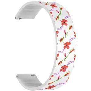 RYANUKA Solo Loop band compatibel met Ticwatch Pro 3 Ultra GPS/Pro 3 GPS/Pro 4G LTE / E2 / S2 (rood roze gember hibiscus paars) quick-release 22 mm rekbare siliconen band band accessoire, Siliconen,