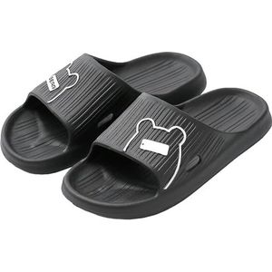 BDWMZKX Slippers Men's Slippers Summer Home Indoor Large Size Couple Bathroom Bath Non-slip Household Soft Sole Outer Wear Eva-black (main Picture Model)*-40-41 (suitable For 39-40)