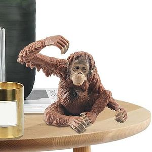 Gorilla Dierenspeelgoed - Realistisch dierenbeeldje | Wildlife PVC-speelgoed, mannelijke gorilla orang-oetan familie, realistische jungle dieren speelset voor kinderen en volwassenen Jacekee