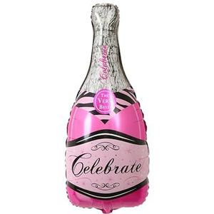 Verjaardagsballon 10 stuks wijnglazen, wijnflessen, aluminiumfolieballonnen, feestdecoratie sfeer, champagne aluminiumfolie, aluminiumfolieballonnen - roze
