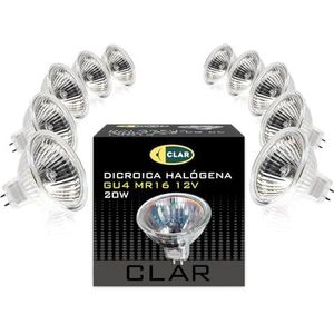 CLAR - Halogeenlamp - GU4 - 12 Volt - MR11 20W - Pack van 10