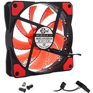 120 mm Pc Computer ultra stil LED Koelventilator radiator, 1 2 cm 120x120x2 5 mm 12V computerventilator, 1 2VDC 3P IDE 4D (2wire) (Blade Color : 1red 4pcs screw)