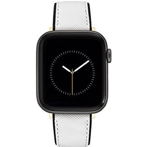 NINE WEST Modieus bandje voor Apple Watch veilig, verstelbaar, Wit/Zwart/Goud, 42/44/45/Ultra/Ultra 2, Modern