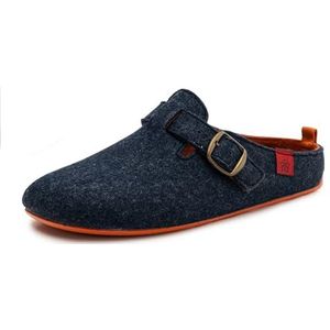 Andrés Machado - Sloffen Jongens/Meisjes - VAL - unisex pantoffels - wol en vilt/uitneembare binnenzool - Zwart Oranje EU 39