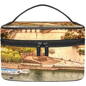 koblenz view make-up organizer tas, reismake-up tas organizer case draagbare cosmetische tas voor vrouwen en meisjes toiletartikelen, Meerkleurig, 22.5x15x13.8cm/8.9x5.9x5.4in