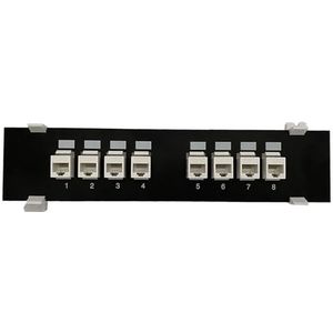 PLCPDM 8-poorts Cat6-paneel met muurbeugel RJ45-invoegen Keystone Gigabit LAN-koppeling stekkerframe