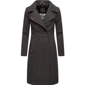 Navahoo Winterjas voor dames, wol-look, winterparka, trenchcoat, XS-3XL, antraciet, XL